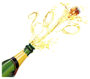 a celebratory bottle of champagne